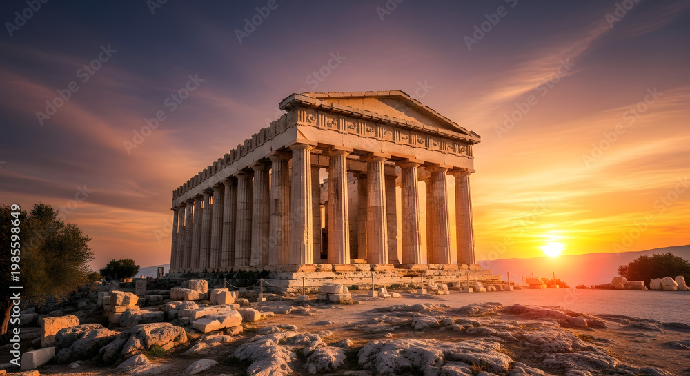 Fototapeta premium Ancient Greek Temple Architecture Columns 1.