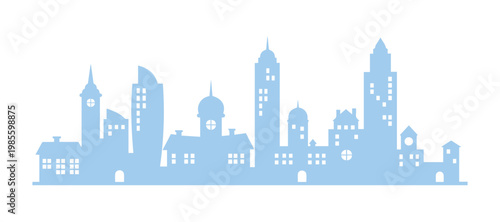 Stylized downtown landscape capturing a fun and lively urban vibe.