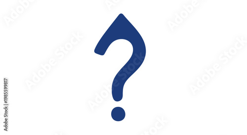 Blue Question Mark Symbol on White.