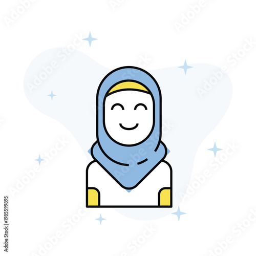 Muslim woman Vector Fill outline Icons Eps 10 File