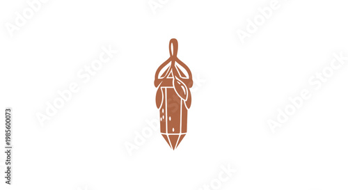 Golden Pendant with Leaf Design.