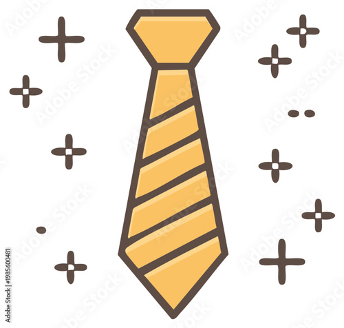 Stylized Necktie with Sparkling Design, Celebration Accessory, Fashionable Neckwear