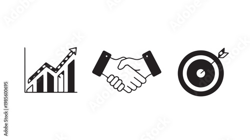 Business partnership and target success concept