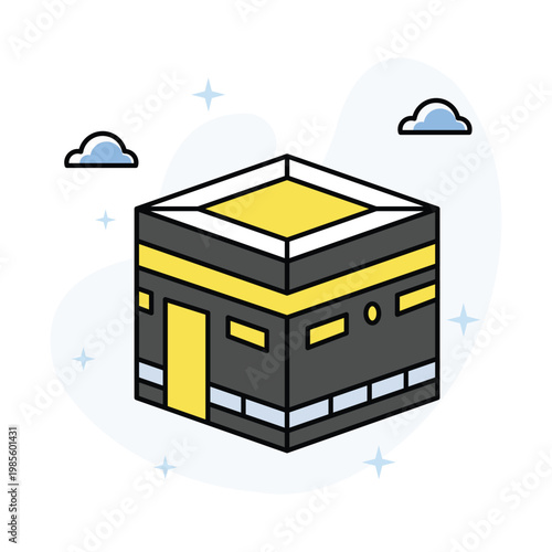 Kaaba Vector Fill outline Icons Eps 10 File