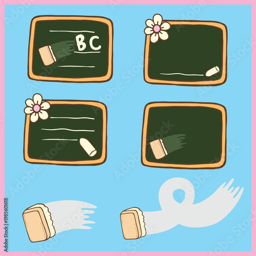 School Blackboard hand drawn illustration