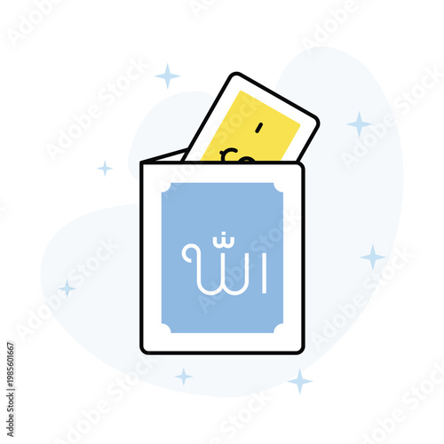Eid Card Vector Fill outline Icons Eps 10 File