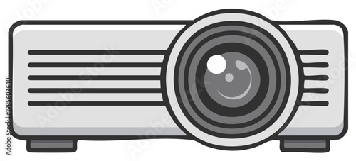 Modern Digital Projector Device with Large Lens