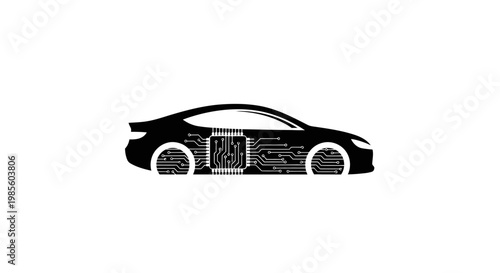 A sleek black sports car silhouette.