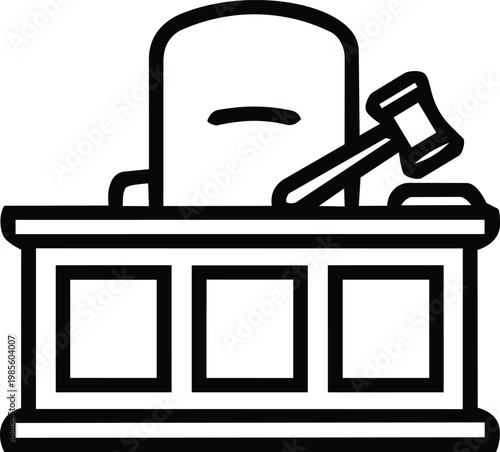 Law judge outline style icon