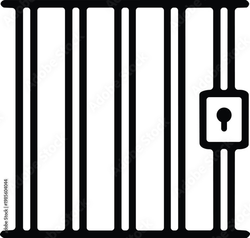 Prison bars outline style icon
