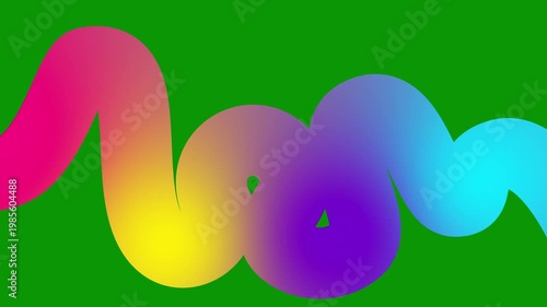 Wallpaper Mural Animated colorful tape appear and disappear. Decorative line with smooth. Looped video. Linear vector illustration isolated on green background. Torontodigital.ca