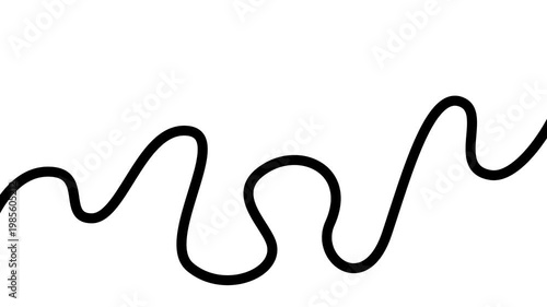 Wallpaper Mural Animated black linear spot appear and disappear. Decorative line with smooth. Looped video. Linear vector illustration isolated on white background. Torontodigital.ca