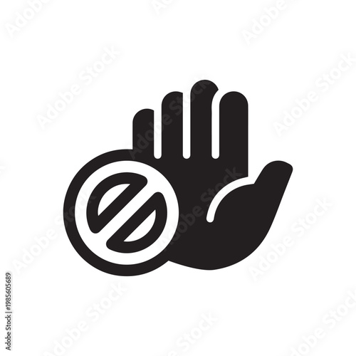 No Entry Glyph Icon. Single icon, glyph vector icon
