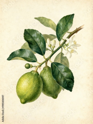 Lime Botanical Illustration