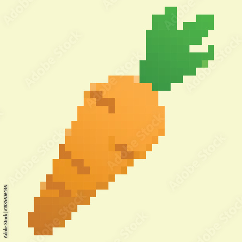 Illustration pixel art of an vegetables carrot