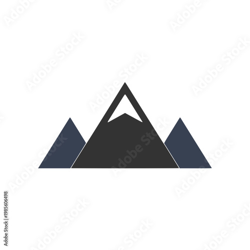 Minimal mountain icon with simple peak shape. Clean flat SVG design ideal for nature, travel, outdoor, adventure, and landscape-related graphics.