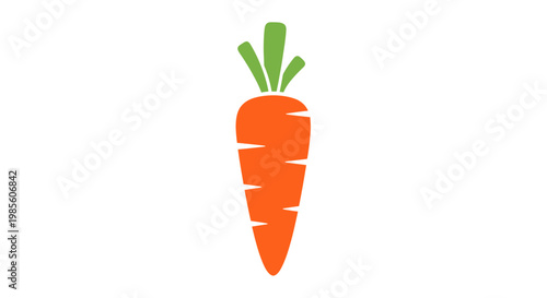 Orange Carrot with Green Leaves Illustration.