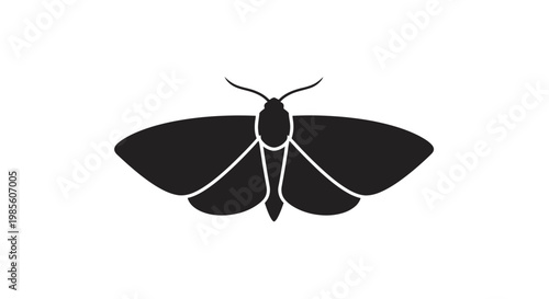Simple Black Silhouette of a Moth.