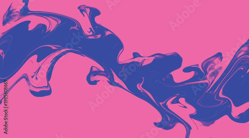 Abstract fluid art background with vibrant blue and pink liquid marble texture