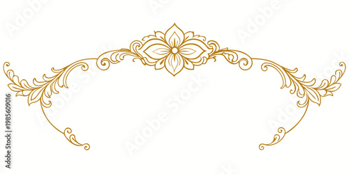 Elegant golden floral decorative frame ornament, vector