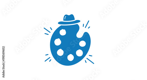 Artist Palette with Beret Icon Illustration.