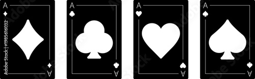 Ace of spades vector icon. Spade ace playing card. Playing cards symbols vector icon. Hearts, spades, diamonds and clubs symbol.