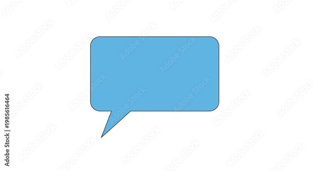 Fototapeta premium Blue Speech Bubble Icon, Communication Symbol, Message Box, Chat Element