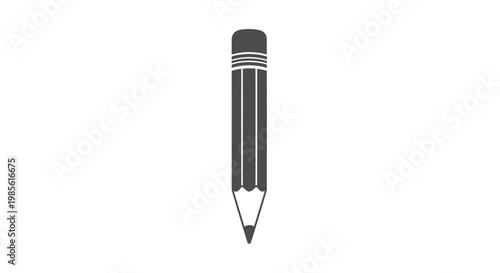 Black Pencil with White Accents and Tip.