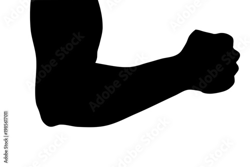 Arm strength biceps silhouette vector 