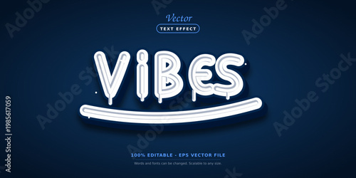 Vibrant Vibes, Text Effect, Vector Typography, Dark Background