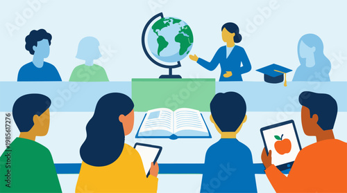 Modern Education: Teacher and Students Learning Global Studies with Technology