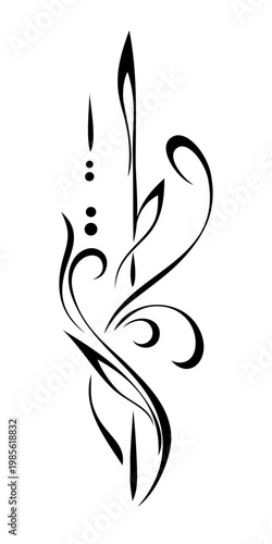 decorative element with an ornate abstract pattern featuring curls and vignettes; graphic design