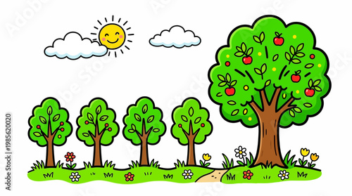 Find the different size tree learning game