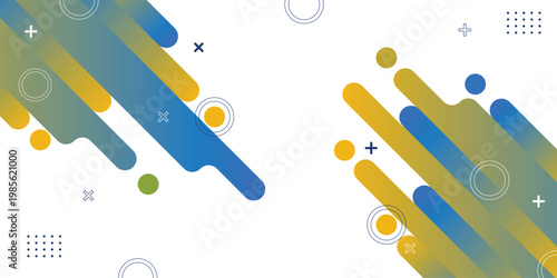 Abstract shapes flow with bold color gradients