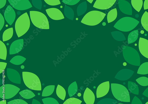 Green Leaves Growth. Abstract Green Background with Falling Simple Leaves