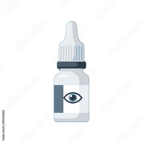 eye dropper bottle with realistic eye design vector illustration