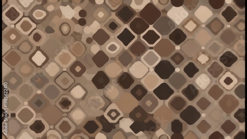 Wallpaper Mural Abstract Geometric Pattern with Rounded Squares in Earth Tones. Torontodigital.ca