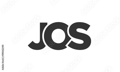 JOS logo design template with strong and modern bold text. Initial based vector logotype featuring simple and minimal typography. Trendy company identity.