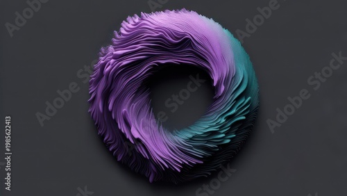 Wallpaper Mural Abstract Purple and Teal Ring on Dark Background. Torontodigital.ca