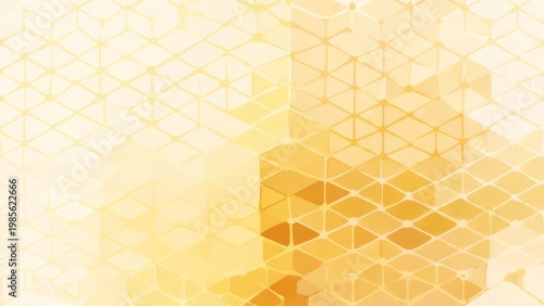 Wallpaper Mural Abstract Geometric Pattern with Golden Hues and Hexagonal Grids. Torontodigital.ca