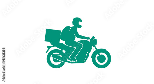 Motorcycle Delivery Rider Icon Graphic Illustration.