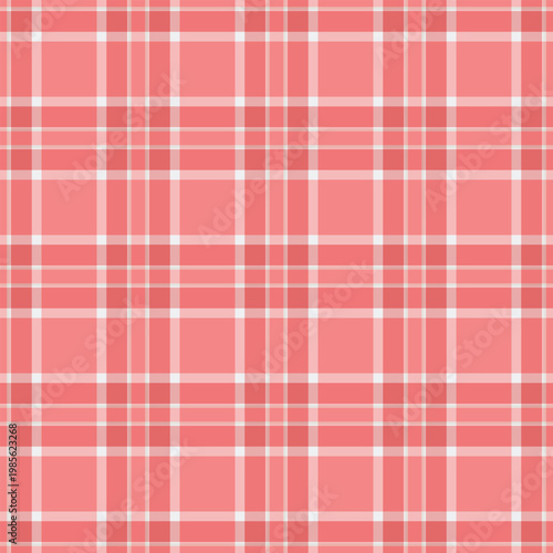Expressive textile pattern fabric, single texture seamless background. 40s vector tartan plaid check in light and red colors.