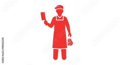 Red Painter Icon with Paint Roller.