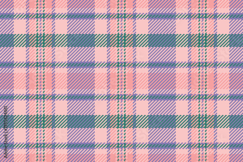 Age tartan plaid seamless, slim pattern check background. Preppy textile texture vector fabric in light and indigo colors.
