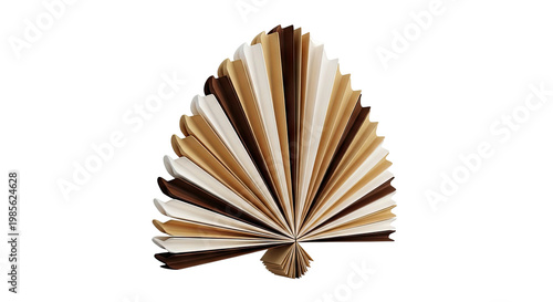 Pleated Fan Decoration in Earth Tones