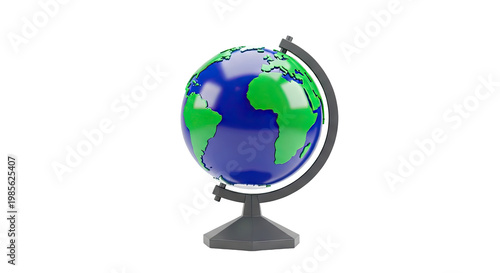 Stylized Globe with Africa and South America Prominent
