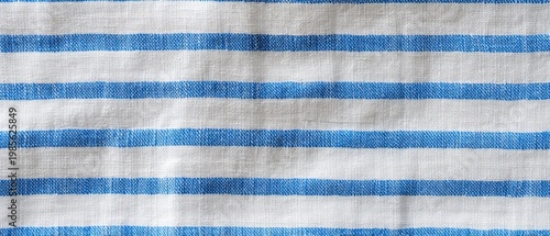 Blue and White Horizontal Striped Fabric Texture Close Up Detail