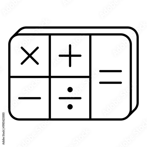 Professional Calculator Outline Icon for Finance and Accounting Apps
