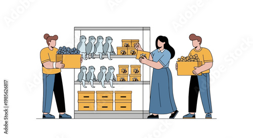 Women Shopping for Bottled Water at Grocery Store Shelves