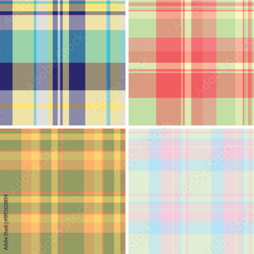 High contrast plaid pattern advertising visuals. Strong tartan geometry commands attention quickly. Vector scalability enables impact.
